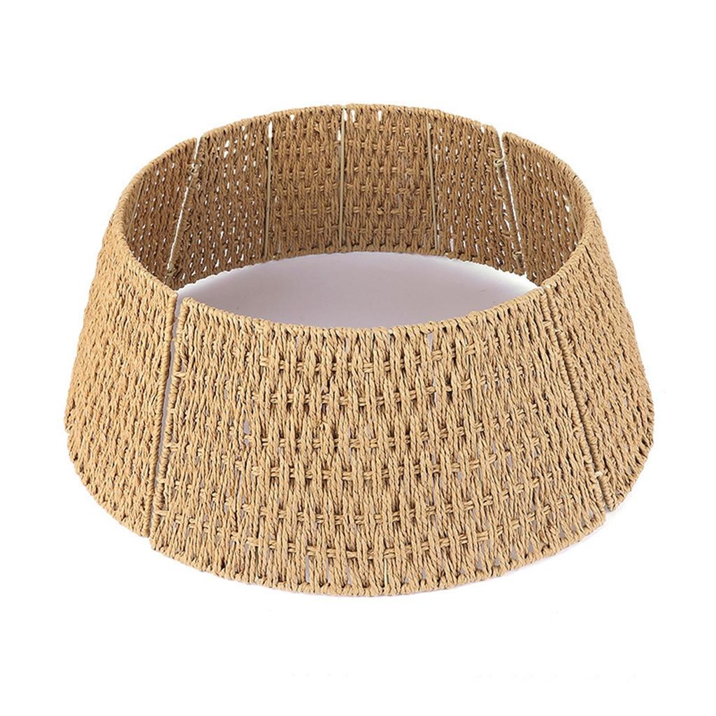 Rustic Christmas Tree Collar 28Inch Woven Wicker Tree Base Stand Cover For Artificial Holiday Decoration Ring Skirt Basket For  Tree, Natural & Stable