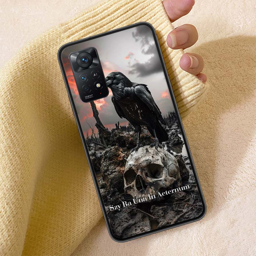 Чехол для телефона Ворон Темная Ворона Для Redmi Note 13 14 15 Pro Plus 12 13C 12C 15C 9 10 10C 9T 9C 9A ТПУ Мягкий Чехол Прозрачные Чехлы для Телефона Sho