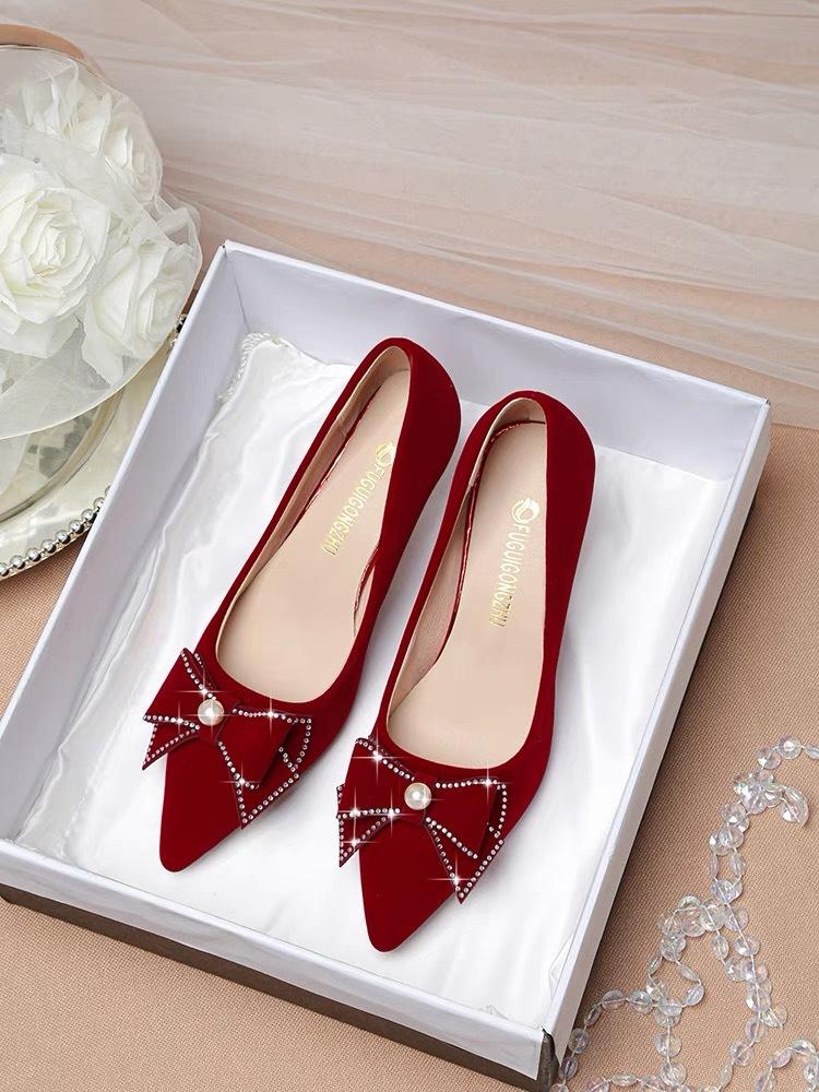 Китайские свадебные туфли Xiuhe женские 2024 новые красные туфли на высоком каблуке не надоевшие свадебные туфли невесты свадебное платье красные туфли