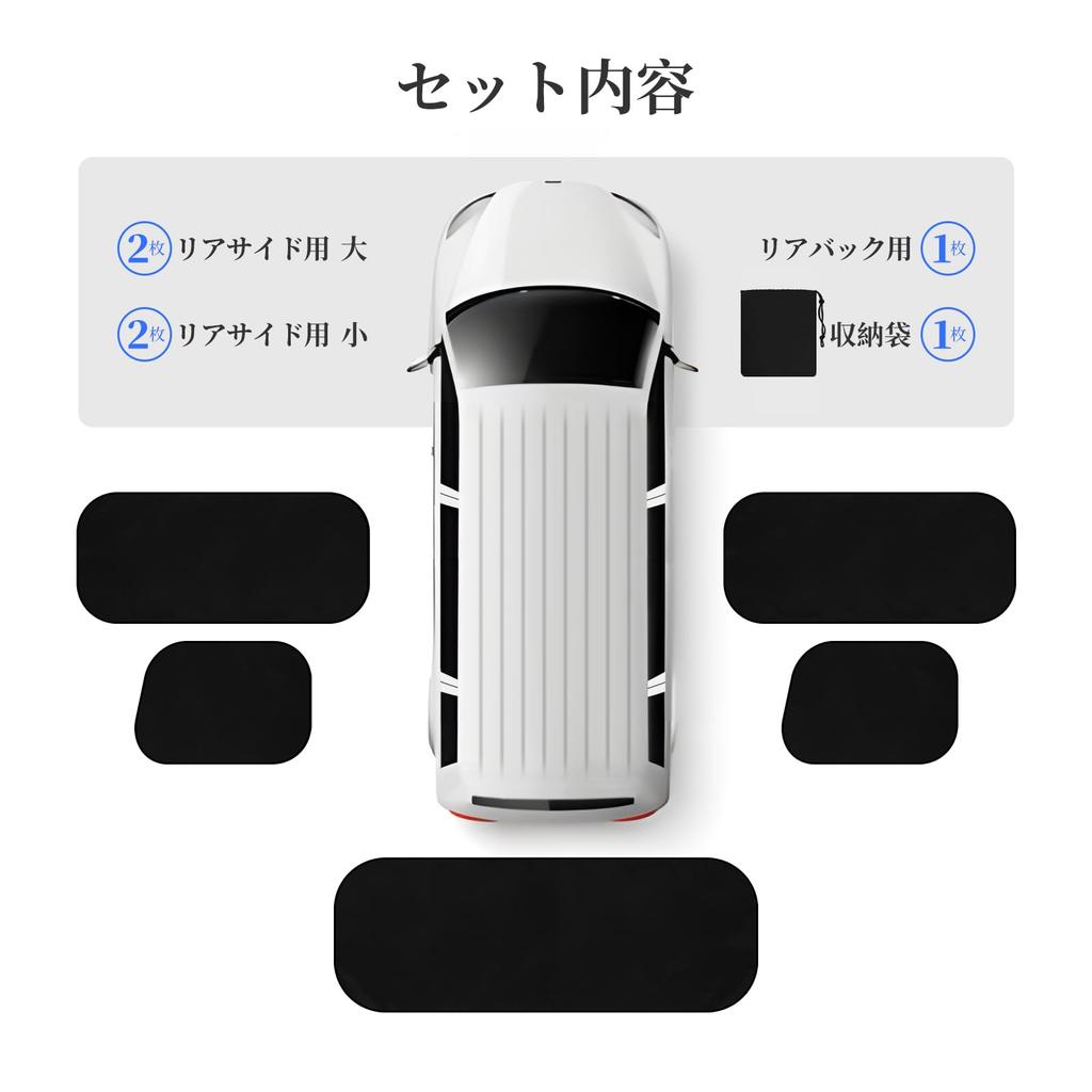 ZATOOTO Car Complete for Suzuki Every Car Camping Set of Curtains, Blackout, (DA17V JOIN/PC/PA Limited/PA) - Magnetic, Curtains, 5, Black, CT111-QZ