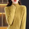 Осень и зима новый ленивый ветер вязаный свитер женский свитер с полувысоким воротником свободный универсальный мягкий восковой вязаный базовый топ