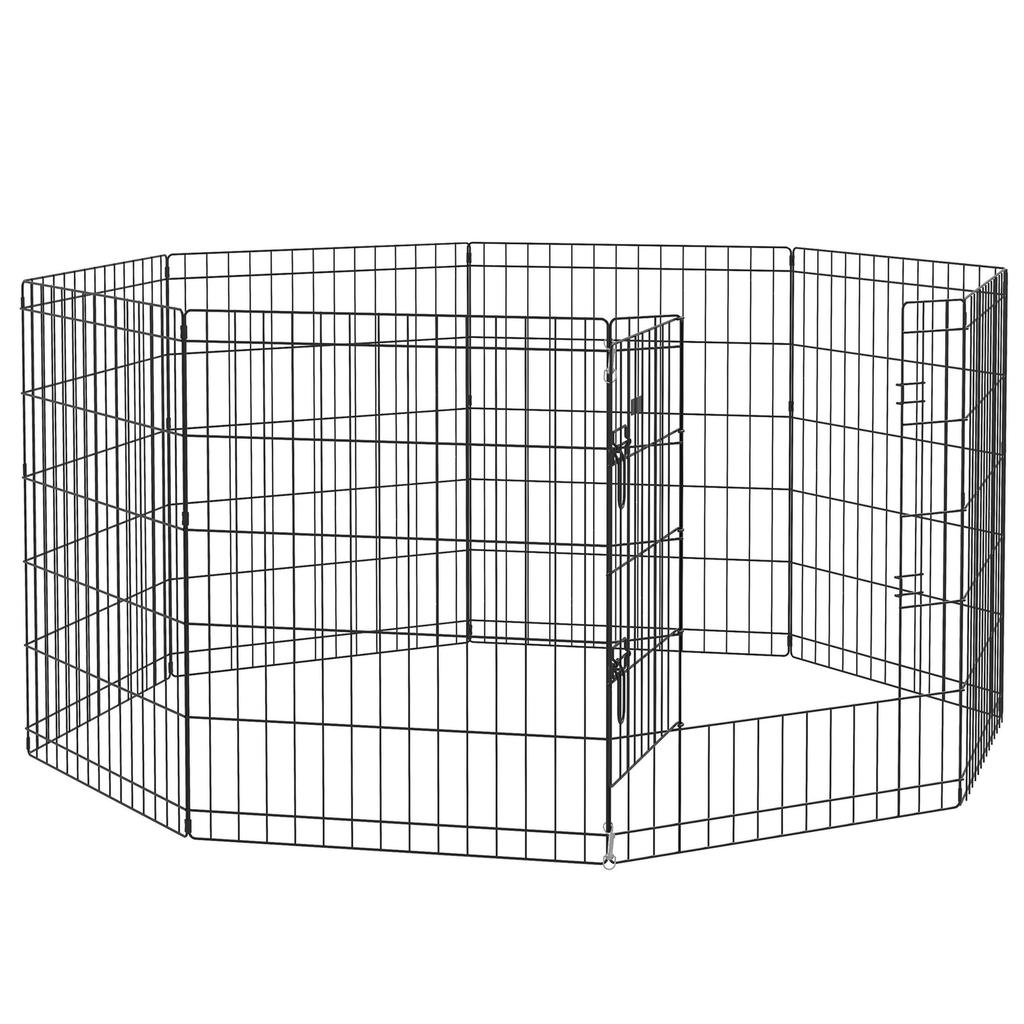 8 Panel Diy Dog Pen With Door For Dogs Small Animals Indoor Outdoor Use 76cm High