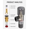 Brass Angle Valve Gray Inlet Valve Bath Outlet Valve G1/2 Basin Sink Diverter Kitchen Sink Wash Basin Water Stop Faucet