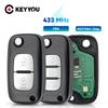 KEYYOU 2/3 Кнопки Складной Автомобильный Пульт Дистанционного Управления Подходит для Renault Clio 3 Kangoo Master Modus Twingo Складной с 433 МГц PCF7961