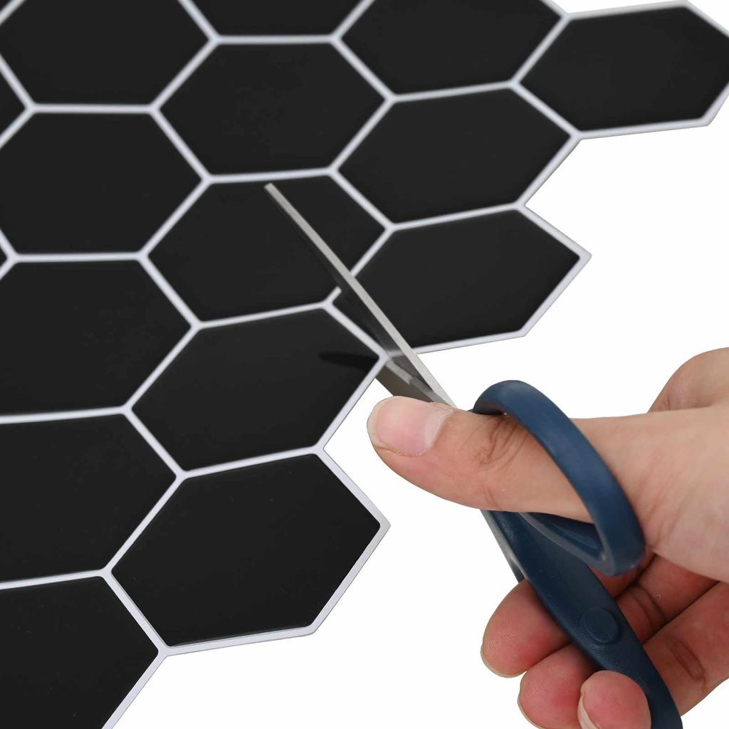 Hexagonal Tile 10 pcs Black 30 x 30 cm