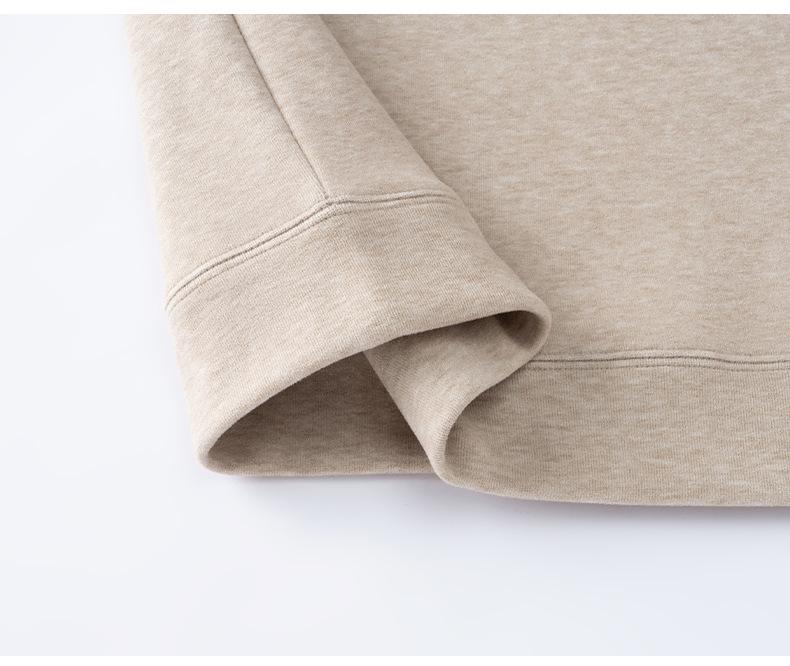 Мужская модная худи с круглым вырезом и длинным рукавом, 2025 Зима - Трендовая, универсальная, однотонная, повседневная одежда