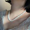 Women Necklace Warm White Pearl Necklace 7-8mm For Birthday Christmas Halloween Gifts 45cm
