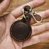 Кожаный брелок с текстурой, чехол для Airtag, держатель для ключей, подвеска из натуральной кожи, держатель для карты доступа, прочный, защита от потери, брелок на сумку, оригинальный подарок