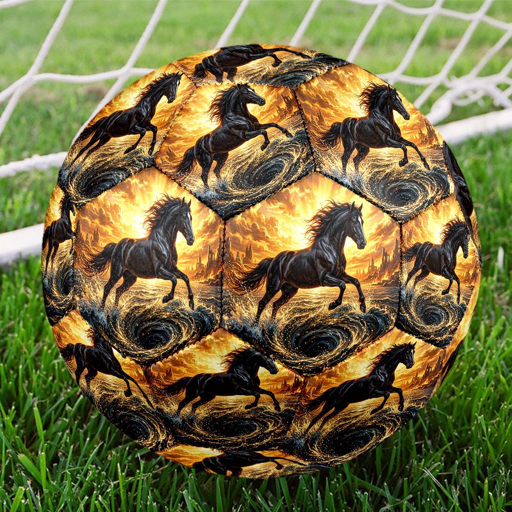 1pc Black Horse Storm Durable Size 5 Soccer Ball Professional Match Training Football Indoor &Outdoor Sports Ball p60183
