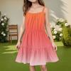 Детское летнее повседневное модное платье без рукавов с круглым вырезом
