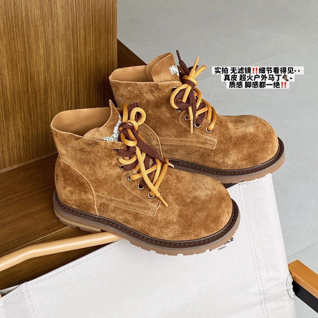 Outdoor Desert Martin Boots Women's Autumn British Style Short Boots Women's Thick-soled Heightening Travel and Leisure Skirt