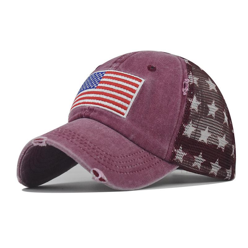 Fashion Beach Sun Hat For Women Unisex Summer Breathable Adjustable Baseball Cap Outdoor Casual National Flag Printed Hip Hop Hats
