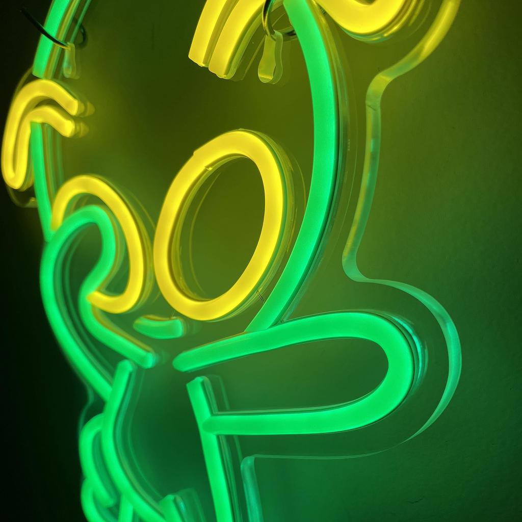 Инопланетянин Неоновый Зеленый Инопланетянин Неоновое Настенное Украшение Неоновая Вывеска Спальня Бар Бар Вечеринка Клуб Светодиодный Ночник Вывеска Подарок Вывеска, Вывеска, (37×29СМ)