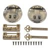 2 Sets Zinc Alloy Hasp Latch with Screws Vintage Padlock Decorative Lock Set for Handicrafts Wooden