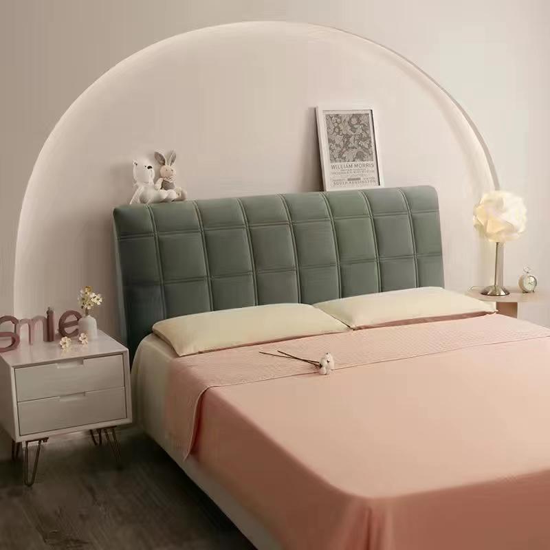 Утолщенный бархатный плюшевый стеганый чехол на изголовье кровати, универсальный чехол на изголовье кровати, роскошный однотонный чехол для кровати размера Queen Size, фланель