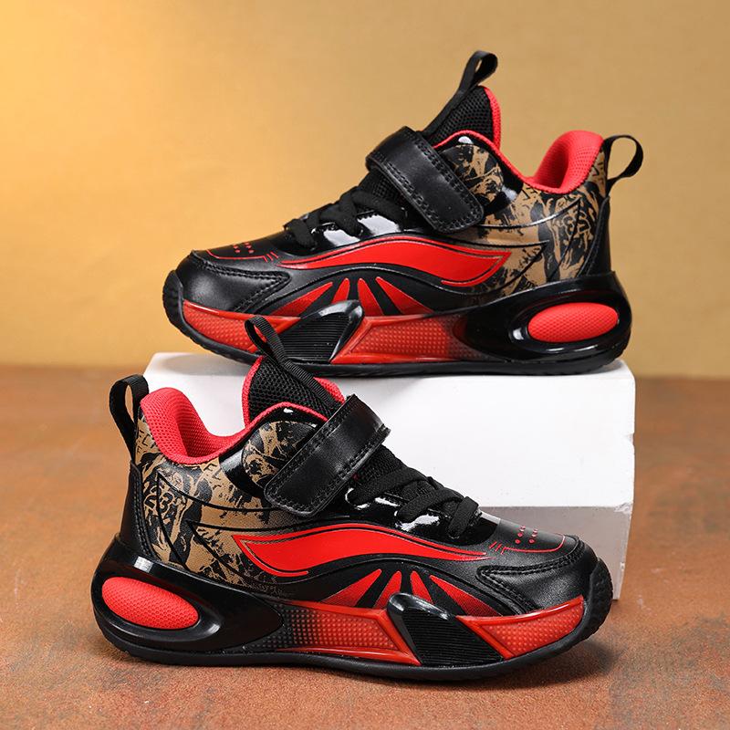 Children's Shoes Little Boys Basketball Shoes 2025 New Four-season Wear-resistant and Non-slip Sports Shoes Boys' Actual Combat Sneakers