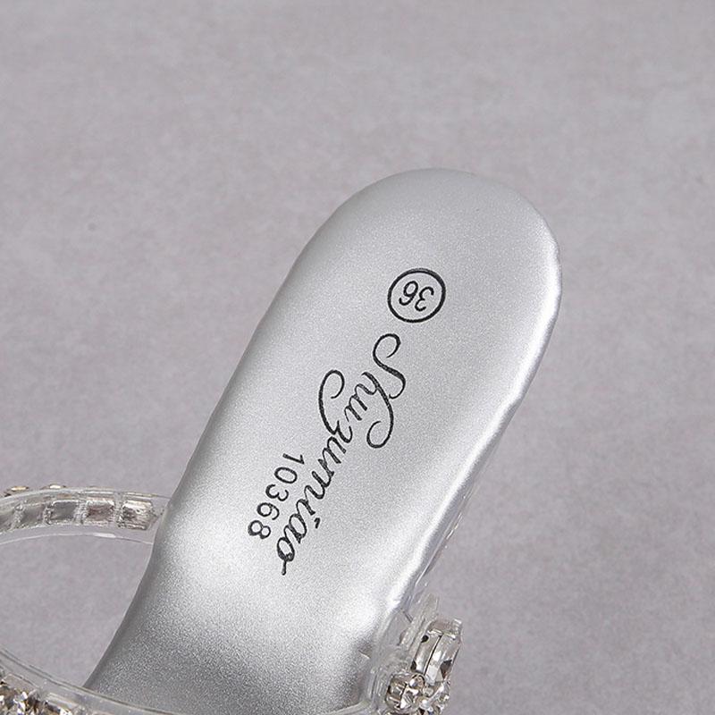 Женская обувь, толстый каблук со стразами, высокий каблук для ночного клуба, светящиеся кристаллы для подиума, серия 10365, каблук 14 см, платформа 4 см, LFD