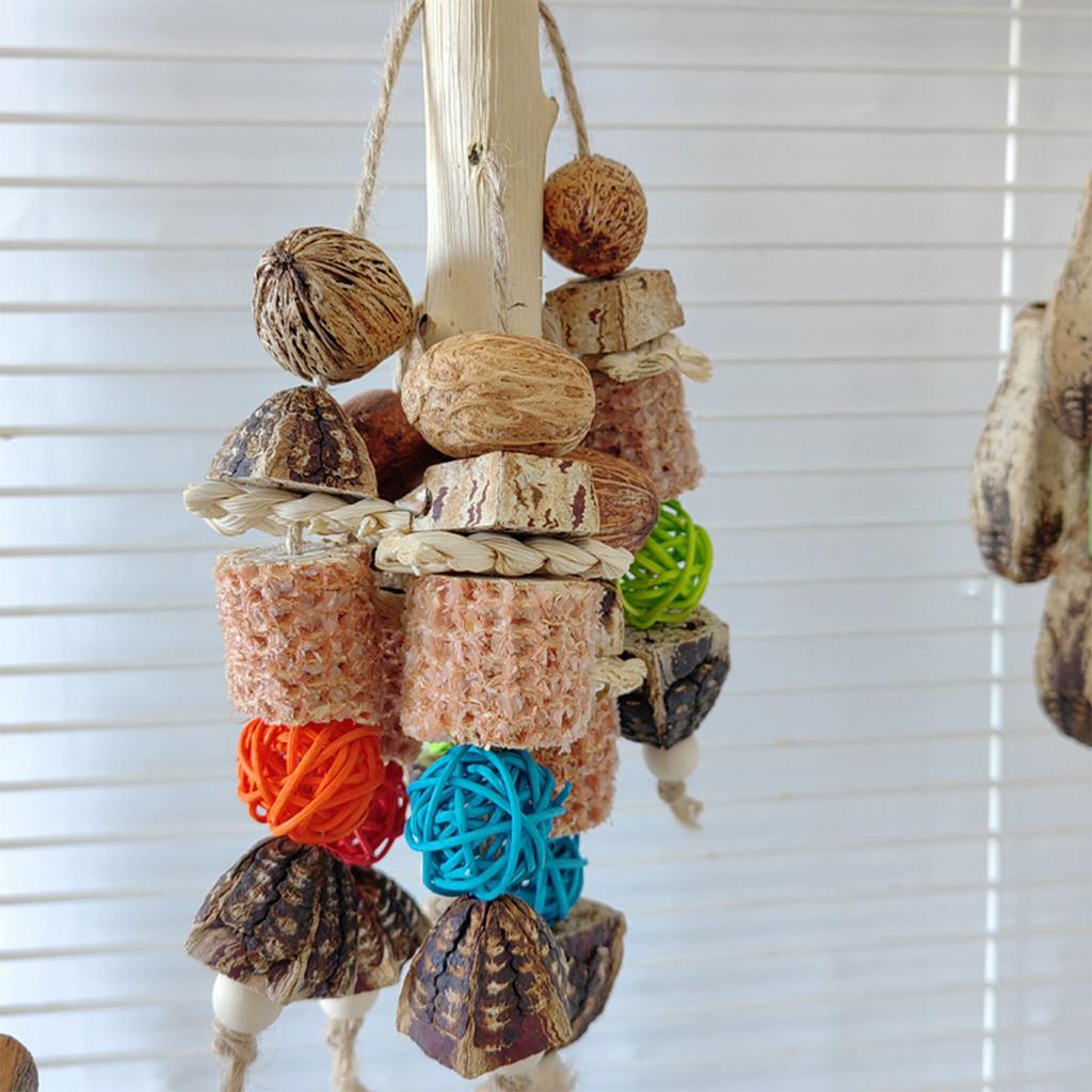 Интерактивная игрушка для ухода за молярами у птиц способствует уходу за клювами и обеспечивает длительное развлечение Игрушка для ухода за молярами у птиц из ротанга