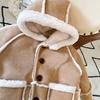 Retro Suede Lamb Wool Winter Coat for Babies - Unisex, Thick, Warm Korean Style