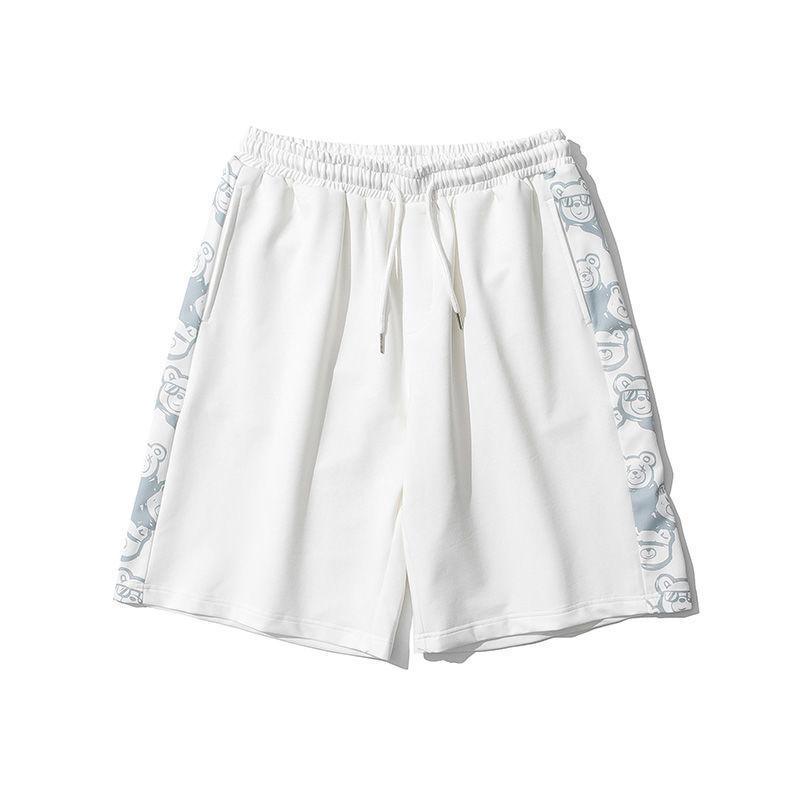 Спортивные шорты с медведем, мужские летние свободные брюки в стиле Харадзюку с пятью очками, студенческие штаны для пар, трендовый брендовый дизайн, смысл ниши