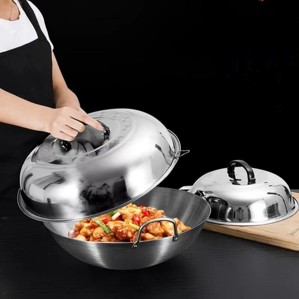 Универсальная крышка для сковороды Wok из нержавеющей стали, крышка для сковороды Big Pot, кухонные принадлежности