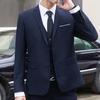 Men Suit Coat Lapel Long Sleeve Two Buttons Suit Jacket Solid Color Flap Pockets Slim Fit