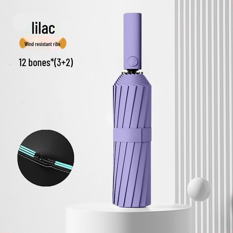 Пользовательский УФ Черный Клей Зонт от Солнца и Дождя – Женский Трехсложный Дизайн с Нанесением Логотипа.