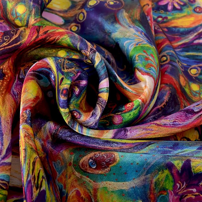 [BYSIFA] Новый Роскошный Шарф-шаль из Чистого Шелка Женский Весенне-осенний Длинный Шарф Женский Брендовый 100% Шелковый Шейный Платок Фуляр 175*52см