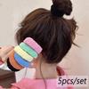 5 шт./набор Разноцветные Толстые Резинки для Волос Мягкие Бесшовные Резинки-полотенца Женские Девичьи Эластичные Без Повреждений Держатели для Хвоста Резинка