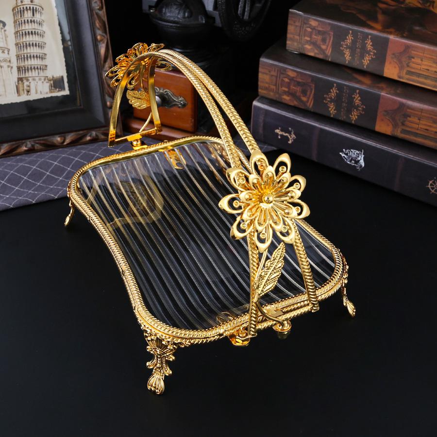 Золотая европейская портативная фруктовая тарелка фруктовая корзина высококлассное украшение для отеля украшение для дома