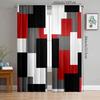 2pcs- Multi-color Patchwork Square Polyester Curtains, Bathroom, Bedroom, Living Room, and Family Room Decorative Curtains