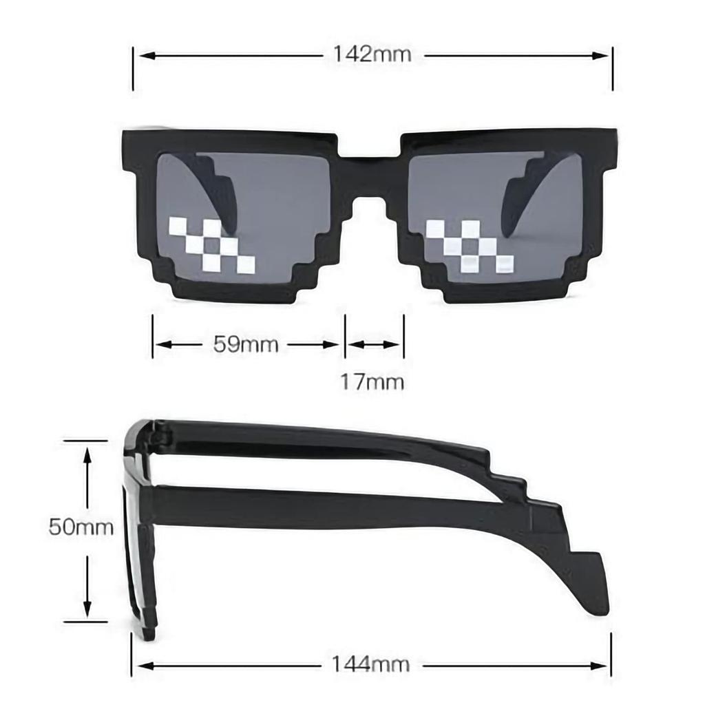 LEISURE CLUB Мозаичные солнцезащитные очки, очки для косплея, реквизит для дня рождения, унисекс, забавные пиксельные модные товары для вечеринок