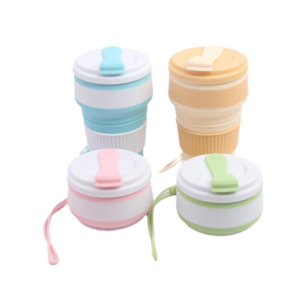 350 мл Портативная силиконовая складная чашка – Прочная, термостойкая, с альпинистской веревкой для путешествий на открытом воздухе и домашнего использования