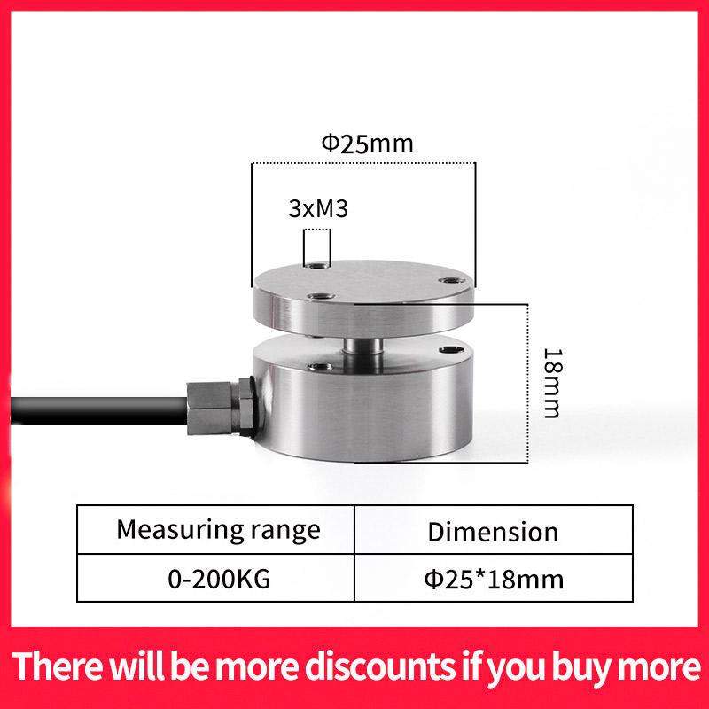 High Quality 25mm Inline Load Cell Miniature Tension and Compression Force Transducer Impact Force Measurement Weighing Sensor