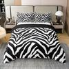 Zebra Striped Quilt Cover Black And White Geometric Bedding Duvet Cover Set Wild Animal Three-Piece Set