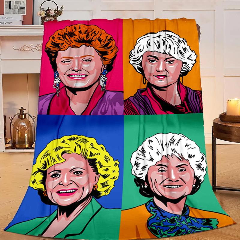 1PC Golden laday Friendship Flannel Blanket Gift, Suitable for Both Men And Women, Soft Ideal for Beds And Sofa, Birthday Or Christmas Gift