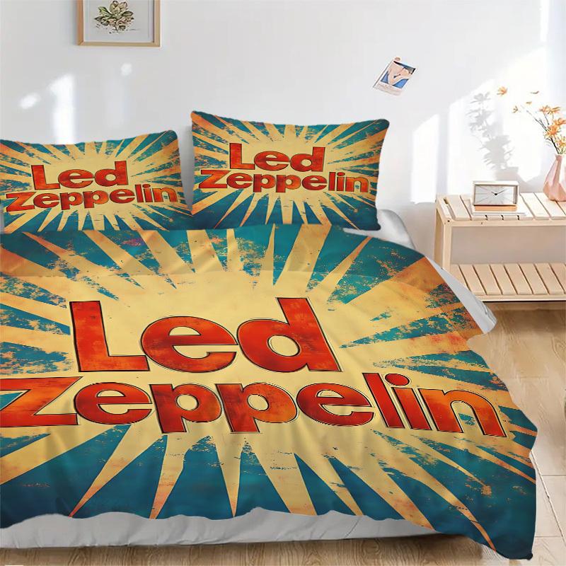 3pcs Led Zeppelin Bedding Set: Perfect for Bedroom or Guest Room. Soft and Comfortable with No Core Included yy251009234