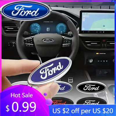 Автомобильная наклейка 2026 Значок рулевого колеса автомобиля Ford Наклейки Значок Для Ford Focus 2 Mk3 F150 Mondeo Max Fusion Ranger Escort Explorer