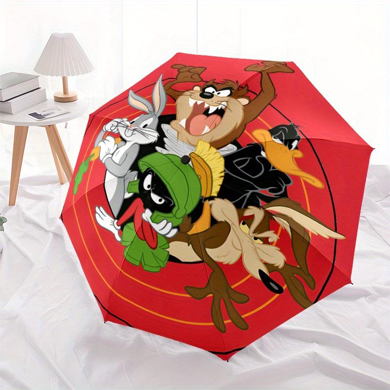 Автоматический зонт Looney Tunes Компактный складной дизайн, Прочная ткань для повседневных путешествий на открытом воздухе a0822001