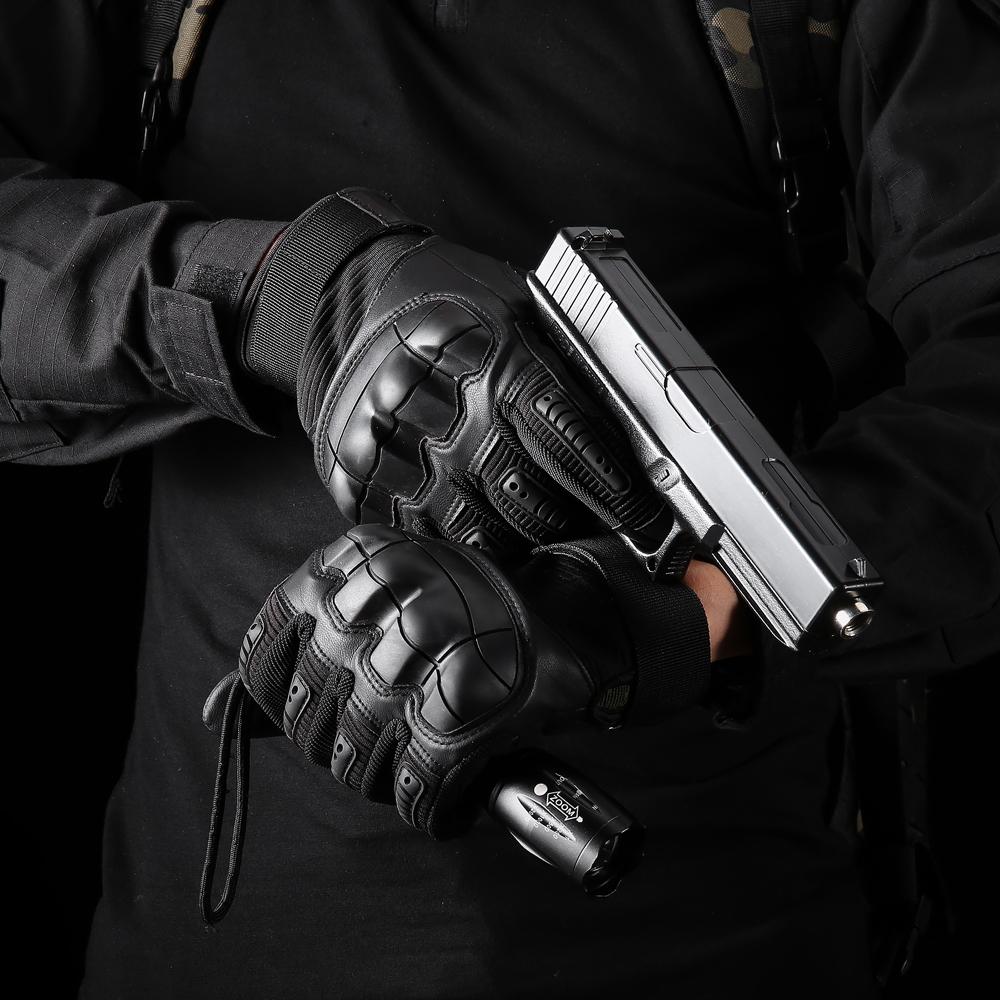 Gloves Touch Screen PU Leather Outdoor Cycling Sport Hiking Camping Hunting Shooting Bicycle Motorcycle Protective Gear