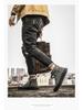 Men's 2023 Autumn High-Top Black Leather Martin Boots: Casual, Dirt-Resistant, Non-Slip Work Shoes