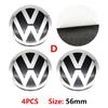 New 2026 4pcs 56mm Car Wheel Badge Center Sticker 60mm Wheel Hubcap Cover Accessorie For VW golf Passat R Rline GTI Polo CADDY Beetle zs0