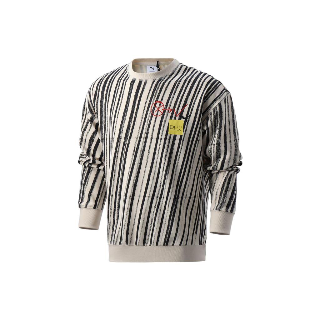Puma X Michael Lau Stripe Logo Embroidery Crewneck Sweatshirt Men Tops White 530359-75
