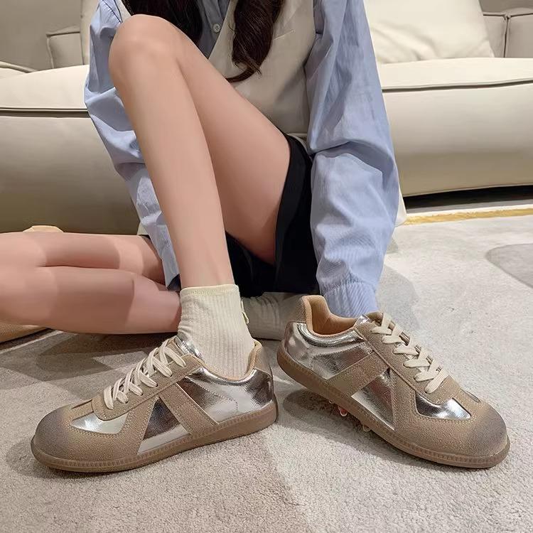 Кроссовки женские ретро-немецкие весна-осень 2025 новые повседневные кроссовки на плоской подошве Merad Forrest Gump туфли из натуральной кожи Forrest Gu