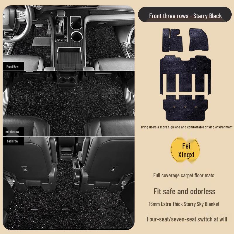 Коврики в салон Toyota Sienna/Grand Highlander 21-25 'Звездное небо' - Полное покрытие среднего ряда