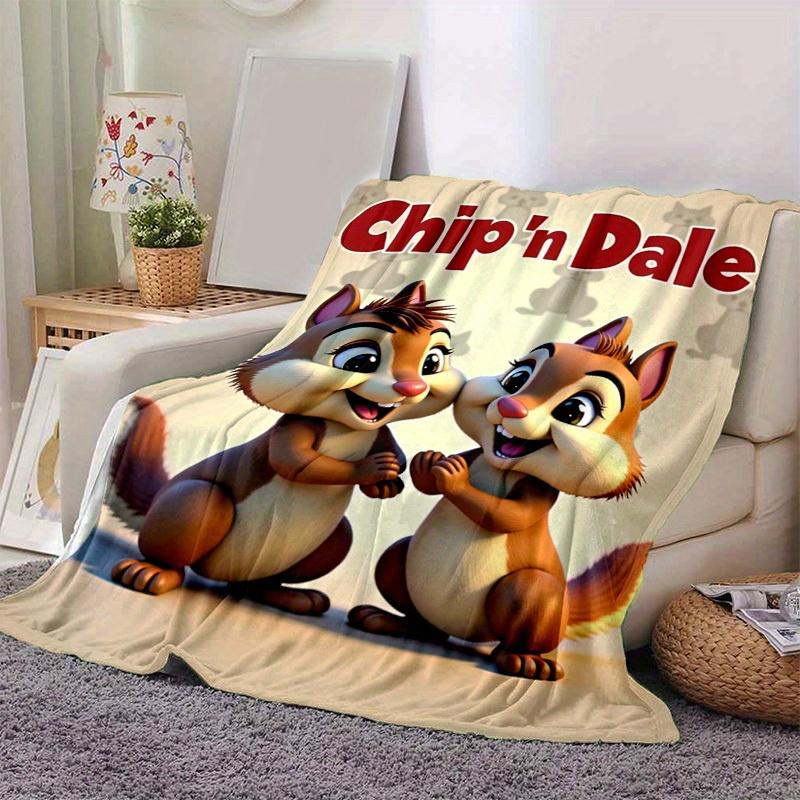 1pc, Chip 'n Dale Cartoon Blanket- Cute Cartoon Characters Stuffed Animal for Room Decor, Birthday Gift, Home Decoration, All Seasons Use, W
