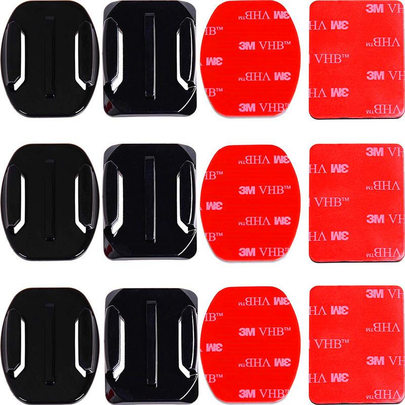 Adhesive Mounts For GoPro 13 12 9 8 7 5 Curved Flat Mounts Sticky Pads for Go Pro Dji SJCAM Action Camera Helmet Board Car