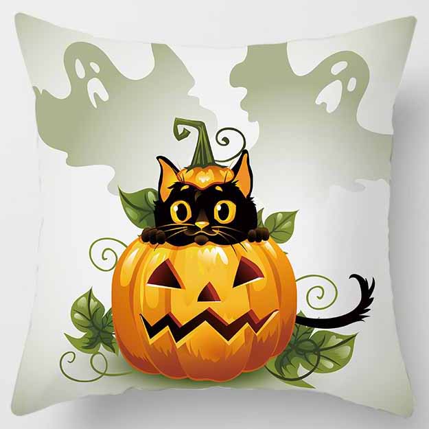 Хэллоуин мультфильм кошка квадратная наволочка украшение дома автомобиль диван спальня наволочки наволочки декоративные