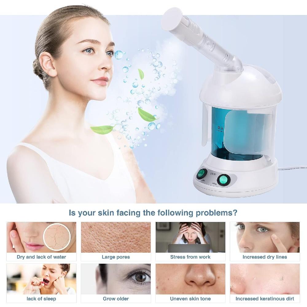 Portable Facial Steamer, Nano Ionic Face Steamer with 360°Rotatable Sprayer,Mini Facial Steamer for Salon and Spa
