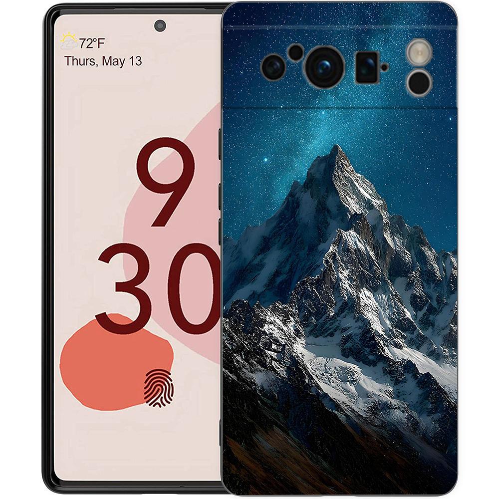 Чехол для телефона с пейзажем горных вершин Для Google Pixel 10 9 8 7 6 Pro XL 9A 8A 6A 7A 5G Мягкий ударопрочный ТПУ Черный чехол